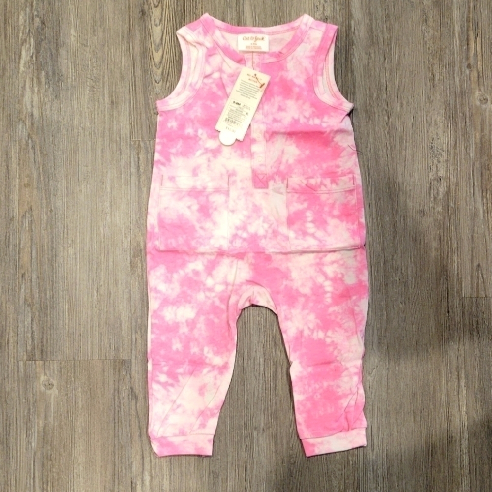 6-9 months | Cat & Jack Tie-dye Pink Romper